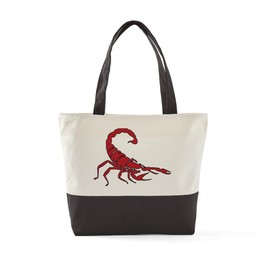 CafePress Red Scorpion Canvas Tote Top Zipper Closure