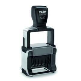 Trodat Trodat Professional Datumsstempel 5430/L, Selbstfärbend, EINGEGANGEN - BEZAHLT - GEBUCHT, blau-rot, Mittel