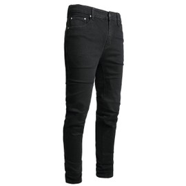 AITITIA Men's Ripped Jeans Taper Skinny Fit Stretch Denim Pants (36, 2001 Black)