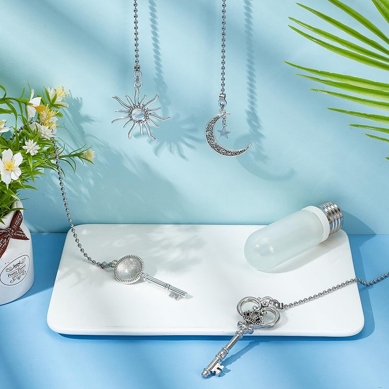 BENECREAT 4Pcs Alloy Ceiling Fan Pull Chain Extenders, Key Star