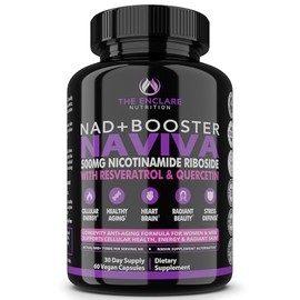 Suplemento NAD para mujeres y hombres – NAD+ Booster NAVIVA 500mg Nicotinamida Riboside Resveratrol & Quercetina – Alternativa antienvejecimiento NMN 