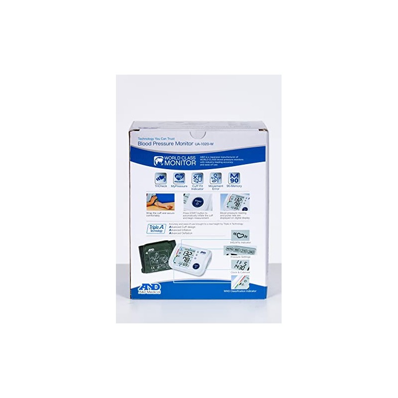 A & D ua-1020-w Sfigmomanometro al braccio 22 – 42