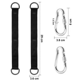 Okoss Pack of 2 Hammock Attachment, Tree Swing Strap, Swing Suspension, Nylon Portable Swing Kit, Tear-Resistant Suspension Hanging Strap with 2 Carabiners and 2 D-Rings for Swing Hanging Chair