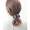 VingTAINE H7742-BK- Hair Clip, Marble Pattern, Nuance, Wide, Wide Ponytail,