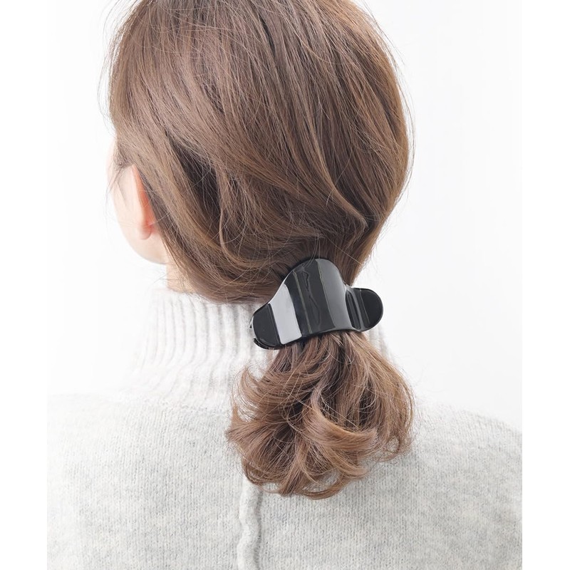 VingTAINE H7742-BK- Hair Clip, Marble Pattern, Nuance, Wide, Wide Ponytail,