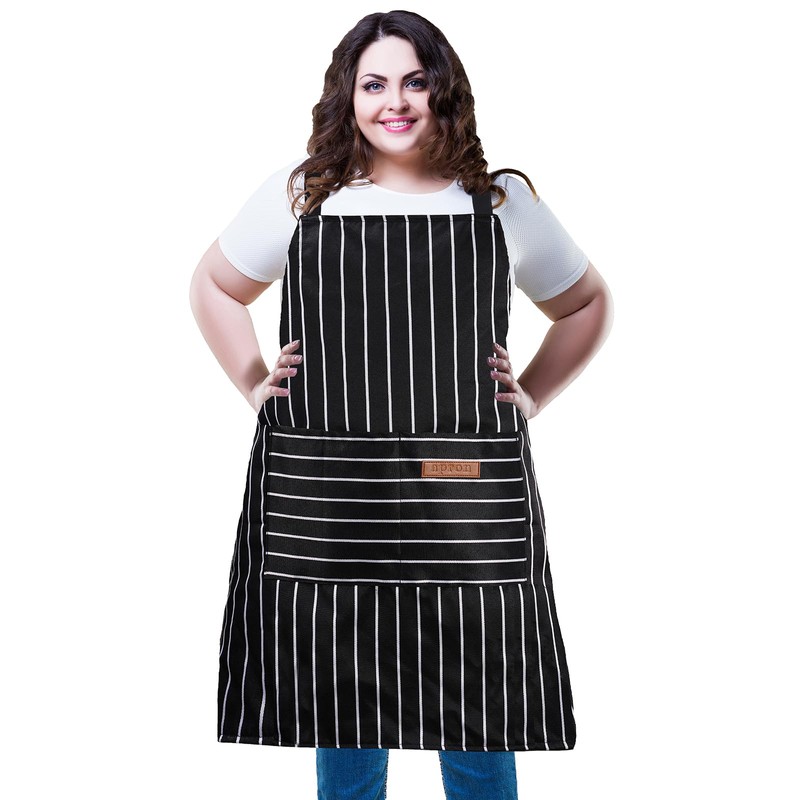 XIEJINJIA 2 Pack Adjustable Apron with Pockets Chef Kitchen Restaurant
