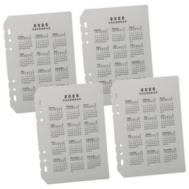 STOBOK 4Pcs 2025 Calendar Binder Dividers A5 Binder Inserts Plastic Frosted Transparent Planner Inserts 6-Hole Notebook Index Dividers Bill Saving Organizer