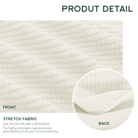 Hokway Stretch Couch Cushion Slipcovers Reversible Cushion Replacement Slipcovers Sofa Cushion Covers(Cream White,3 Pieces)