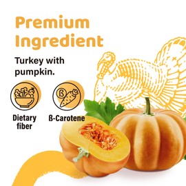 iPaw Turkey Dog Treats, All Natural Human Grade Dog Treat, Suitable for Training chew, US Sourced Raw Material, Hypoallergenic, Rawhide Alternative, Braided Stick (Pumpkin)