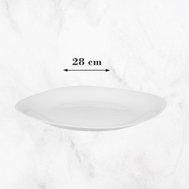 GALICJA Quadro Plate - Dinner Plates - Dinnerware - Dinner Service - Flat Plate - Dinner Plate White - Dining Service - Dinnerware Plates - Tableware - Plate - 28 cm