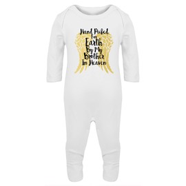 Hippowarehouse Hand Picked for Earth by My Brother in Heaven Baby Romper All in one Piece Unisex White