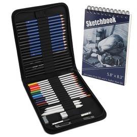 Professional Drawing Sets, 41-Piece Sketching and Drawing Pen Set with Sketchbook, Graphite, Charcoal and Colouring Pencils, Professional Art Accessories for Artists, Beginners, Adults and Children