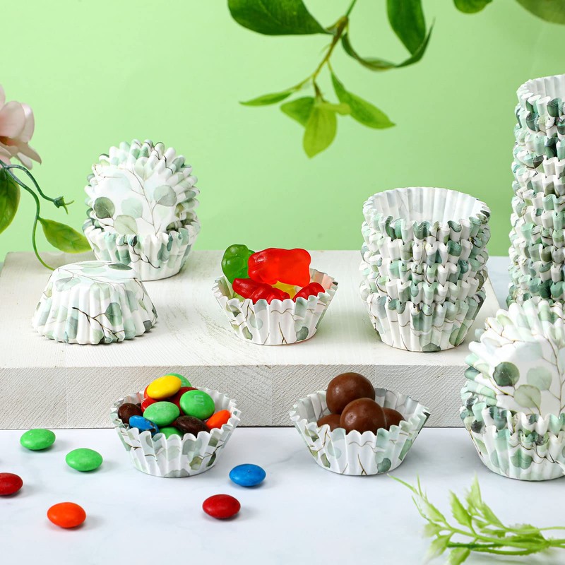 600 count Green Mini Cupcake Wrappers Liners for Baking Greenery