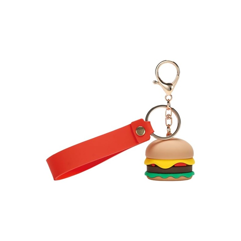 Skater ZRMKH1 Burger Conx Burger Keychain with Rubber Mascot
