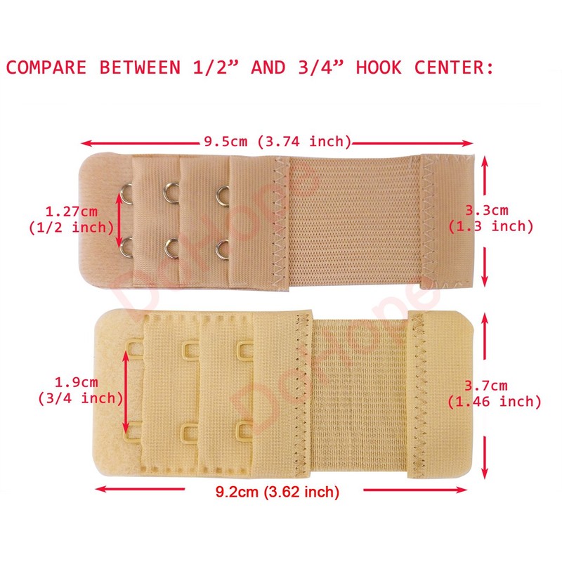 DoHope 3pcs Elastic Adjustable Bra Extender 2 Hook 3 Rows