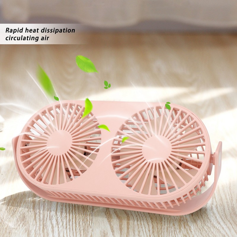 Double Fan USB Charging Fast Heat Dissipation 360° Rotation Double