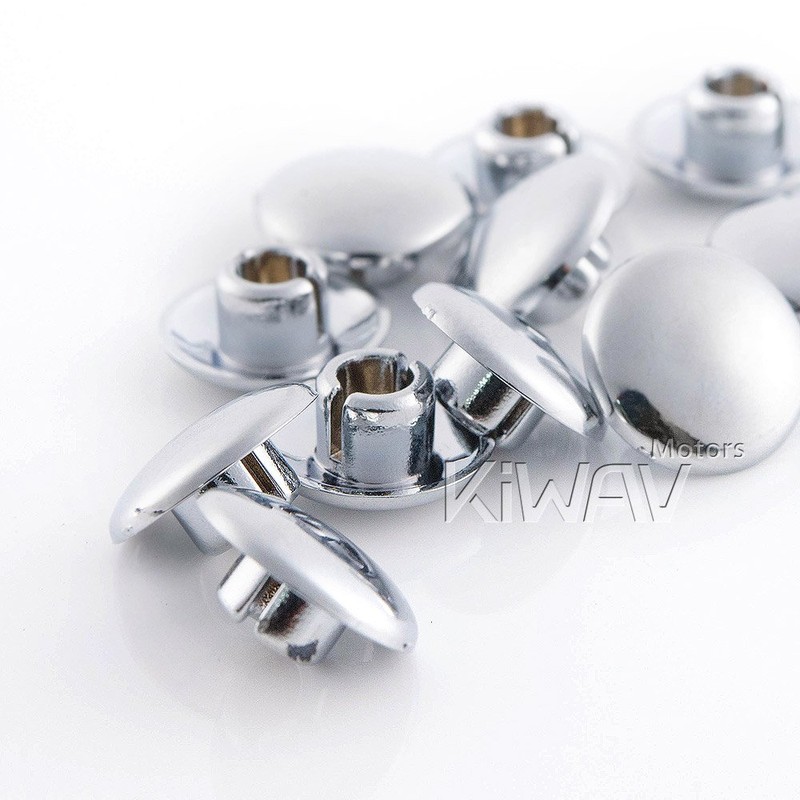 KiWAV motorcycle round bolt cap screw cover plug chrome for