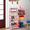 LNYZQUS 7-Tier Large Pink Shoe Rack, 24-30 Pairs Tall Shoe