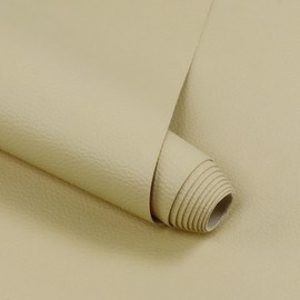 Car Elements Vinyl Leather Fabric Marine Waterproof Material 55"×216" Upholstery Faux Leather Sheets 0.6mm Thick Anti-UV Non-Peeling, for Repairing Sofa Car Boat Leather Material, Beige