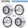RCHUBAM 1/7 RC Beadlock Wheels Rim 4PCS RC Rock Crawler