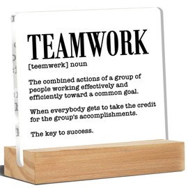 Team Office Signs Teamwork Definition Acrylic Desk Plaque Sign Home Office Decor