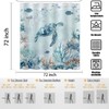Emwnodti Sea Turtle Shower Curtain, Teal Blue Ocean Themed Beach