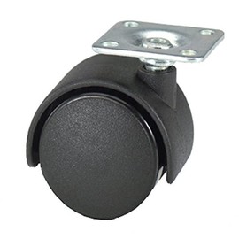 Merriway® BH06027 (4 Pcs) Castor Caster Twin Wheel Plate Fix, Black 50mm - Pack of 4 Pieces