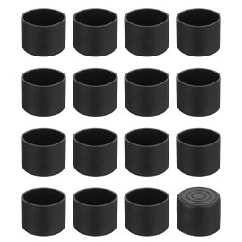 sourcing map 24Pcs Chair Leg Caps, Fit OD 30mm (1-1/6 Inch) Non-Marking PVC Chair Leg Tips Non-Slip Chair Leg Floor Protectors Round Table Covers End Caps for Furniture, Black