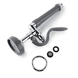 Pre Rinse Sprayer Commercial Sink Sprayer Head Spray Valve,1.42GPM Restaurant Sink Dish Spray with Handle for Commercial Kitchen faucets,Chrome Finished (Grey)