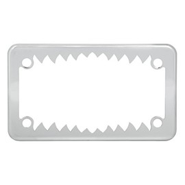 GG Grand General 60392 Chrome Shark Teeth Motorcycle License Plate Frame, 7-1/2"x4-1/16"