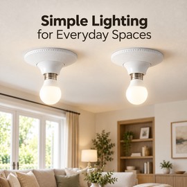 2-Pack E26/E27 Lamp Bulb Holders for Indoor Lighting – White Textured Round Fixed Bases
