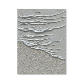 NANKAI Hand painted Modern Abstract painting 3D Textured Canvas Wall Art Minimalism Ocean Wave Oil Painting Living Room Bedroom Wall Decoration 28x40 Inches