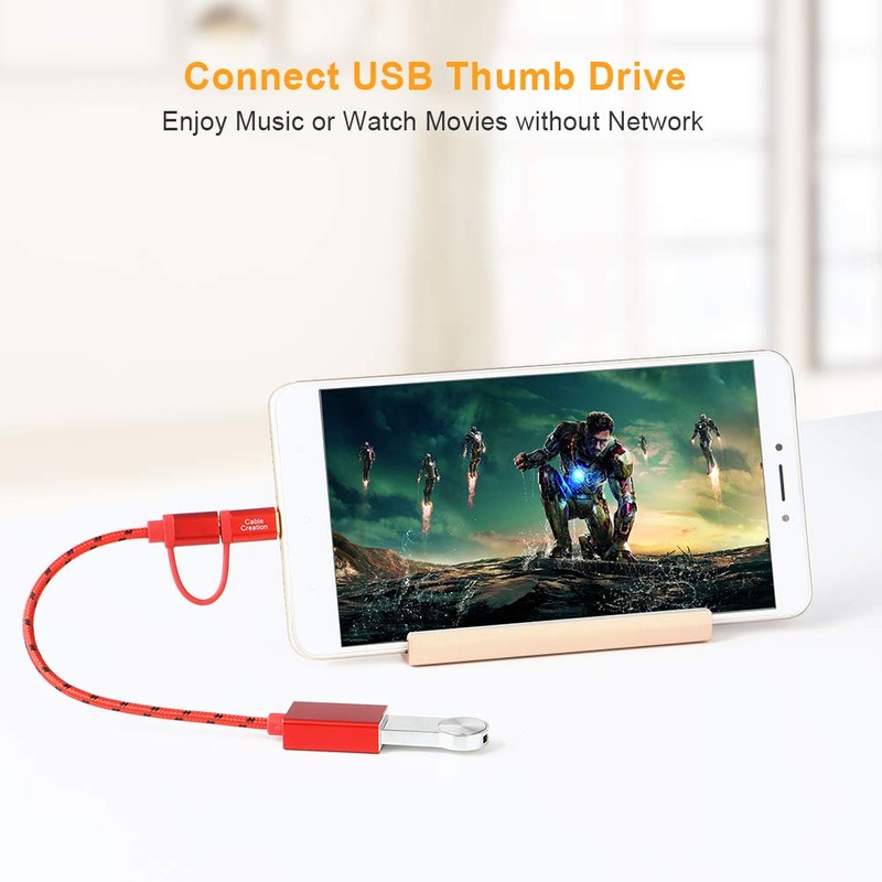 CableCreation Micro USB & Type C to USB 2.0 Female