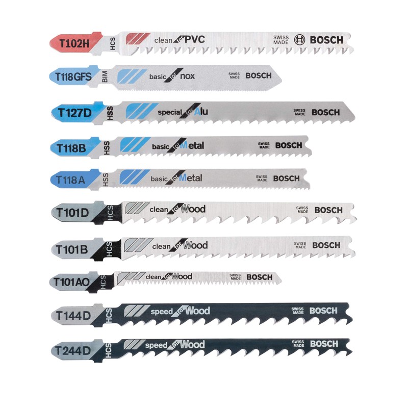 Bosch Professional 2607011171 10-Piece Set Jigsaw Blades Set (for Wood