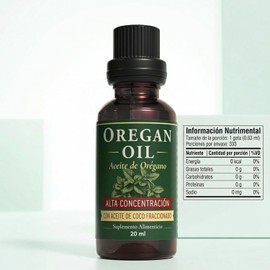 Oregan Oil 20 ml Aceite de Orégano con Aceite de Coco Alta Concentración de Carvacrol Apoyo Inmunológico, Digestivo y Respiratorio Suplemento Natural en Gotas