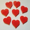 8 Pcs Small Red Acrylic Love Heart Fridge Magnets |