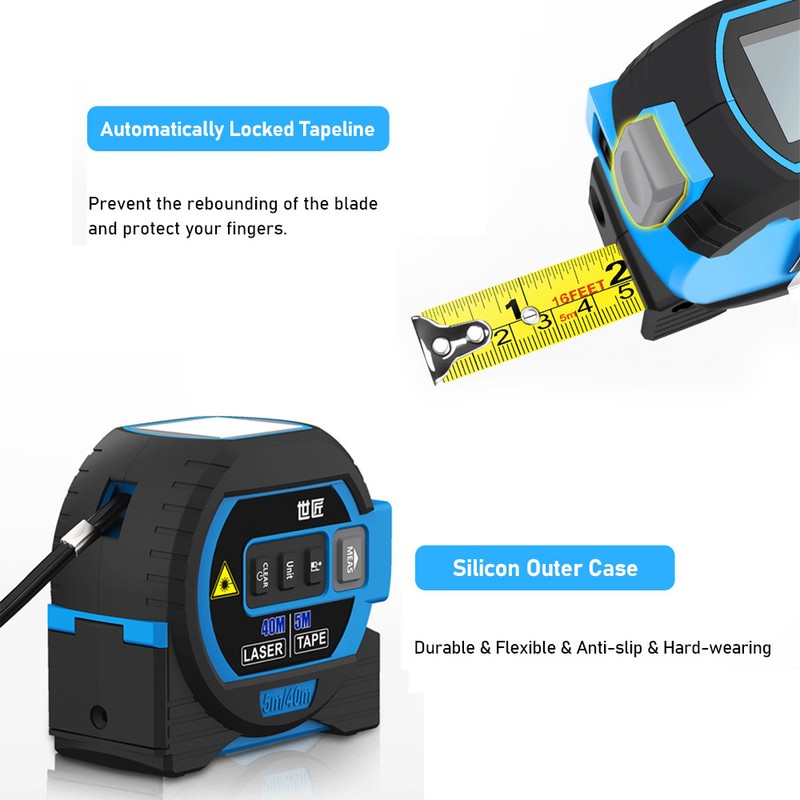 3-in-1 Laser Tape Measure Multifunctional Digital Display Cross Line Laser