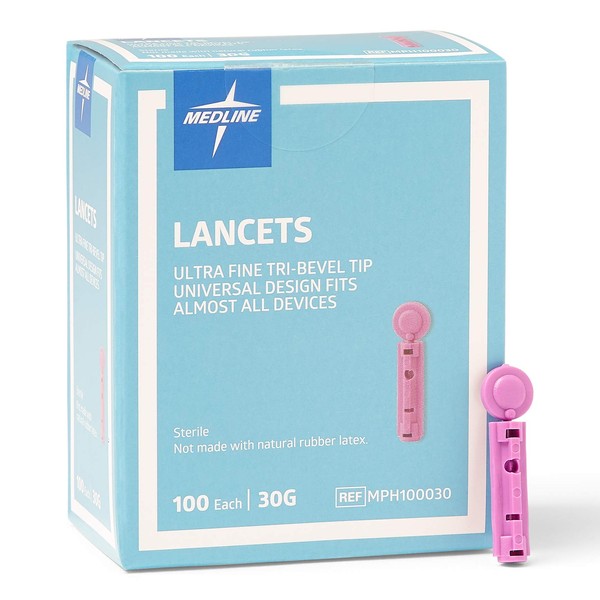 Medline General Purpose Lancet, Can be Used with Most Universal Lancing Devices, 30G, Case of 2500