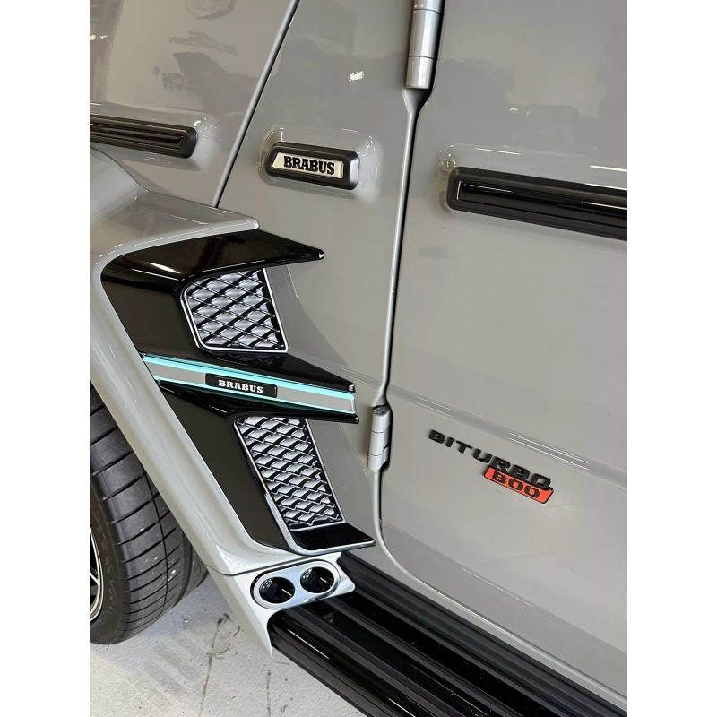 BRABUS Logo G-class 464 Red/Black FENDER BADGE EMBLEM Set Of