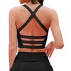 XUNYU Women Longline Sports Bra Strappy Workout Tank Tops Built