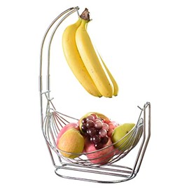 Jiallo Silver Fruit basket with Banana Hanger