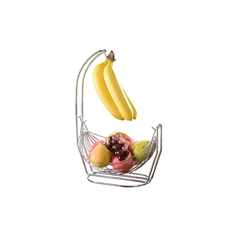 Jiallo Silver Fruit basket with Banana Hanger