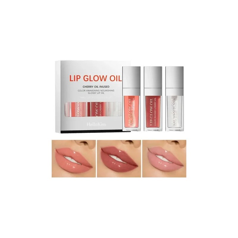 Set De 3 Aceites Para Labios Lip Glow Oil Gloss