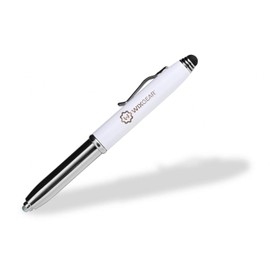 WixGear 3-in-1 Stylus Pen - Stylus Pen for Touch Screens with LED Flashlight and Pen (White)