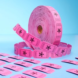 KreativeKraft Bingo Accessories Variety of Raffle Tickets Easy Tear, Bingo Dabbers Non Drip or Colourful Bingo Counters for Events Parties (Pink Raffle)