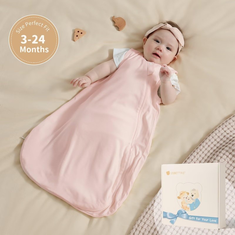 usbettas 1.0 Tog Baby Sleep Sack 6-12 Months, Thermostatic Cotton