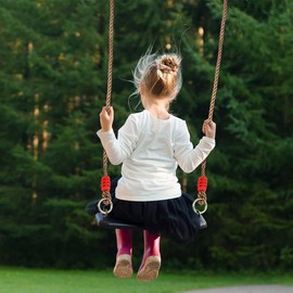 iplusmile 2 pcs Swing Rope with Ring, Approx. 4.9 ft (1.8 m), Rope Hanging, Durable, Load Capacity 661.1 lbs (300 kg), Thick, Swing Belt, Abrasion Resistant, Adjustable, PE, Ceiling, Garden, Tree,