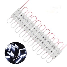 Lulin 100PCS Waterproof Super Bright Led Module Strip Lights White, 53FT DC12V 3 LED Module White for Letter Sign Advertising Sign with Tape Adhesive Backside