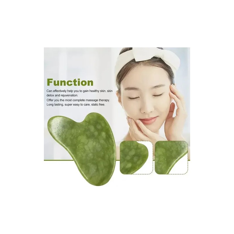 Rodillo De Masaje Facial De Jade Gua Sha Rejuvenece Kit