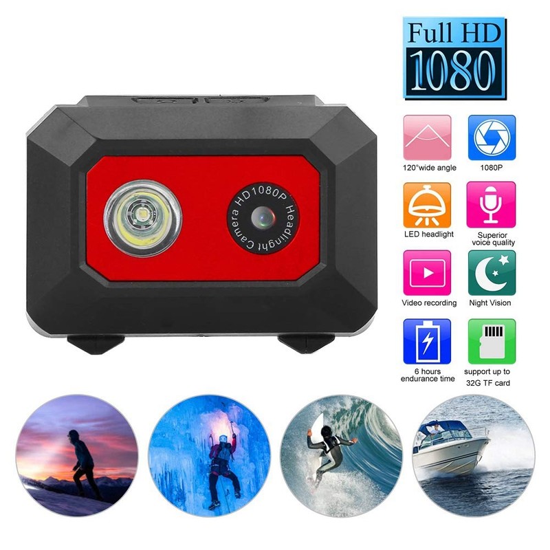 Super HD 1080P, Head Mounted Action Video Camcorder Front Camera